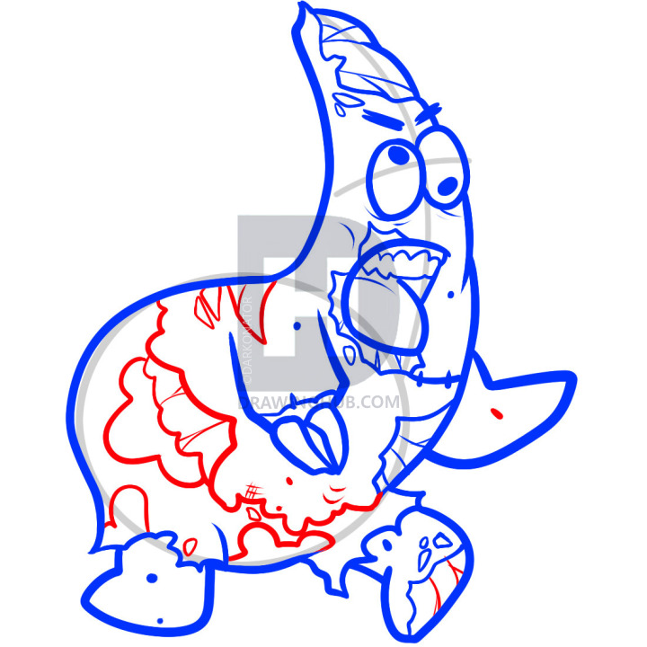 720x720 How To Draw Zombie Patrick, Zombie Patrick, Step