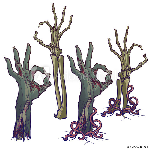 500x500 Zombie Body Language Ok Sign Set Of Lifelike Depicted Rotting