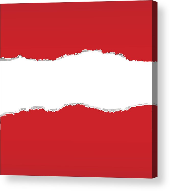 666x750 Red Torn Paper Borders Background Acrylic Print