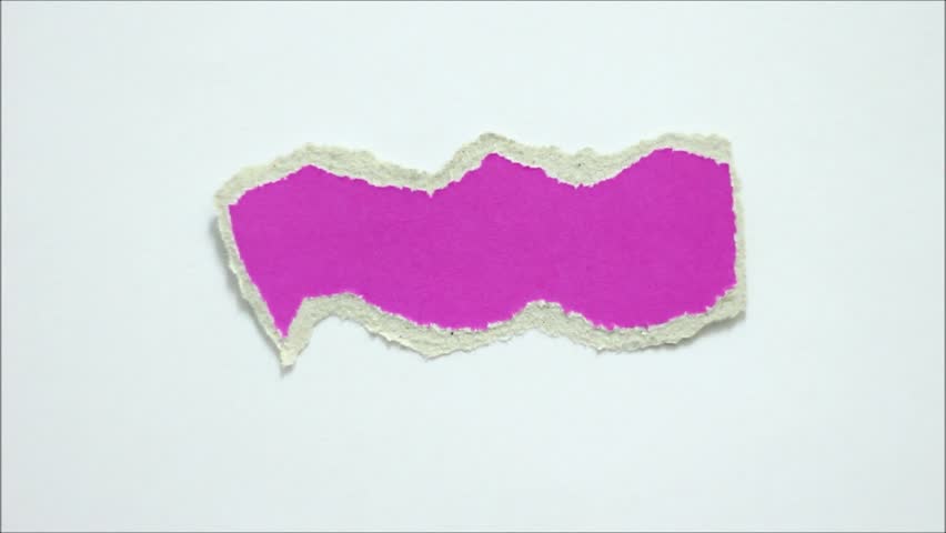 852x480 Sticking Torn Paper Into White Stock Footage Video