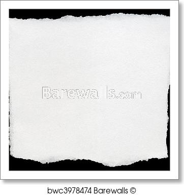 362x382 White Torn Square Of Paper Isolated On A Black Background, Art