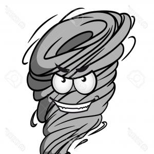 300x300 Vector Of A Cartoon Tornado Mascot Sitting With A Smile