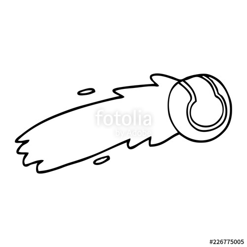 500x500 Line Drawing Cartoon Flying Tennis Ball Stock Image And Royalty