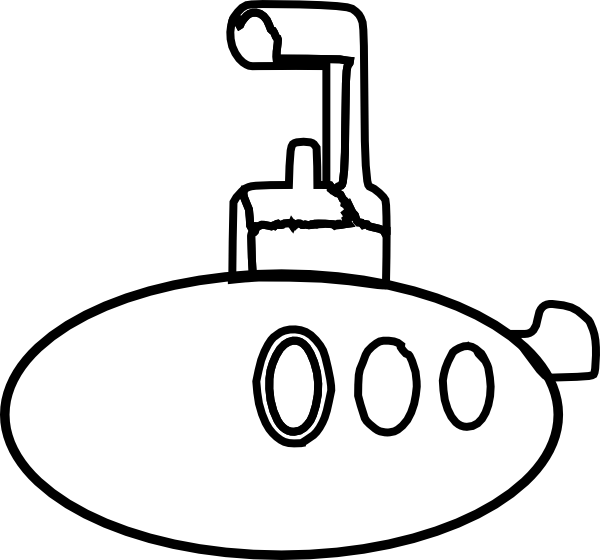 600x560 Submarine Coloring Clip Art