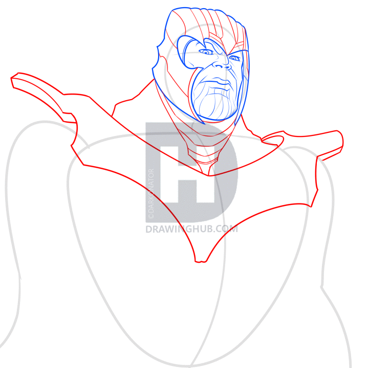 760x720 Drawing Thanos From Fortnite, Step