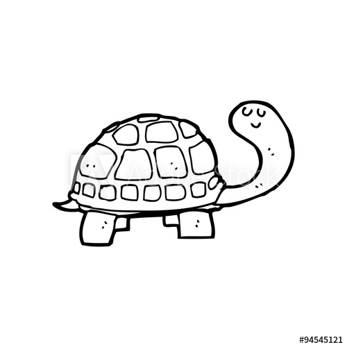 500x500 Line Drawing Cartoon Happy Tortoise