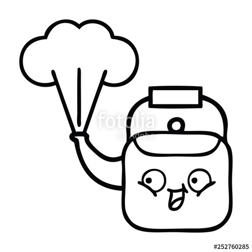 500x500 Line Drawing Cartoon Steaming Kettle Stock Image And Royalty Free