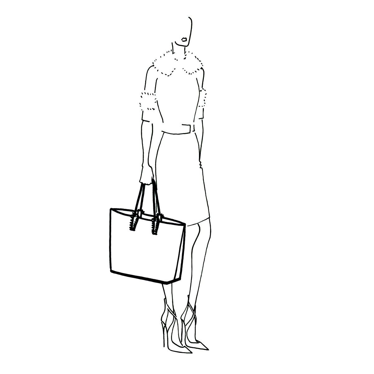 1200x1200 Cabata Tote Bag Black Calfskin