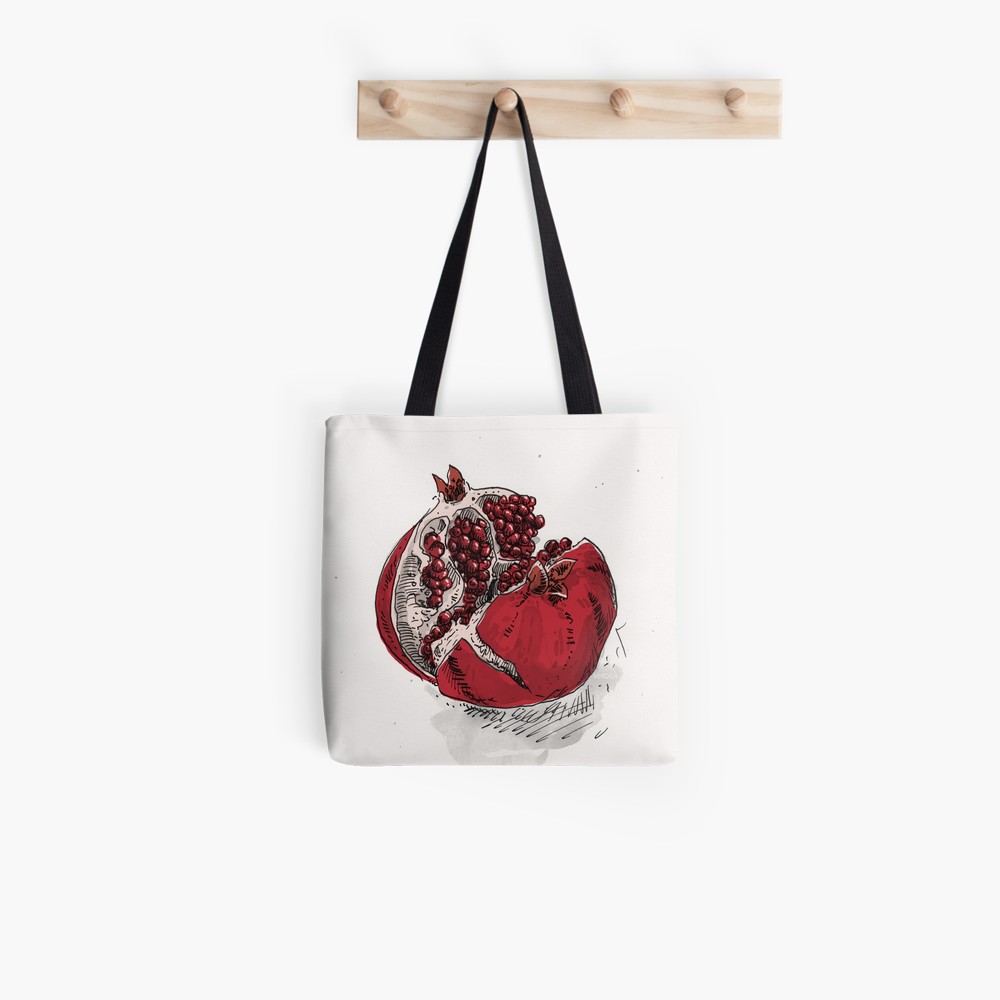 1000x1000 Pomegranate Drawing Tote Bag