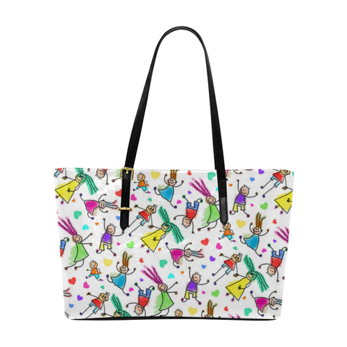 500x500 Multicolored Happy People Line Drawing Euramerican Tote Baglarge