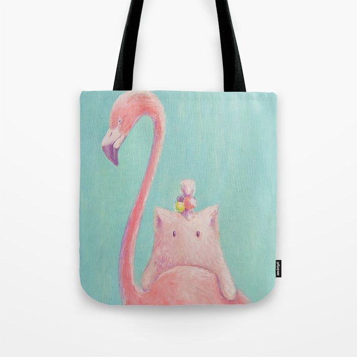 700x700 Pink Drawing Flamingo Tote Bag