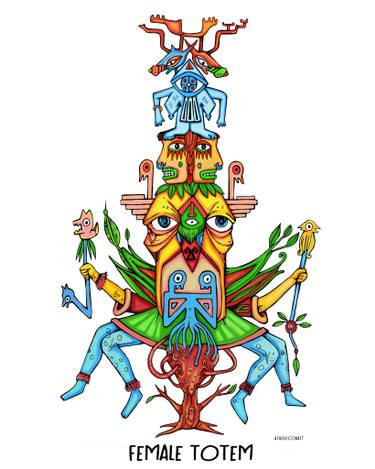 375x469 Female Totem Drawing