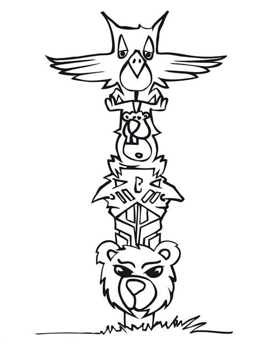 900x1164 Free Coloring Pages Of Totem Pole Ber Painting Drawing Ideas