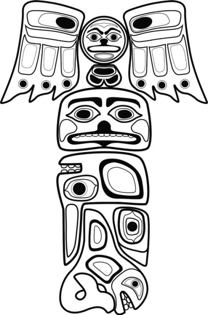 422x640 Totem Pole Coloring Pages