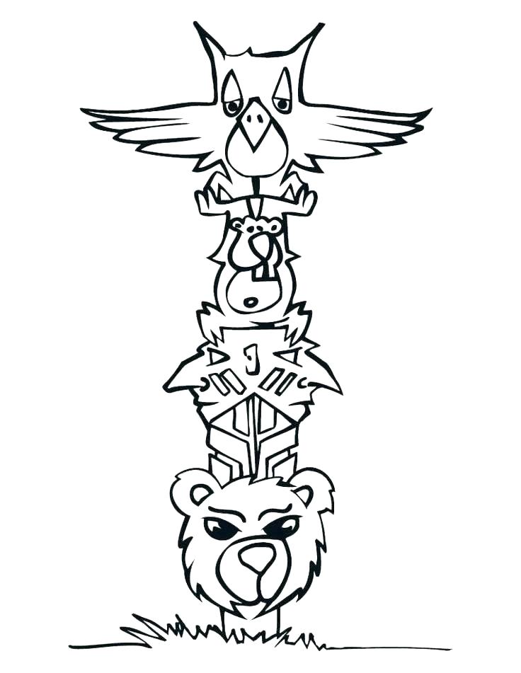 736x951 Totem Pole Symbols Coloring Sheets