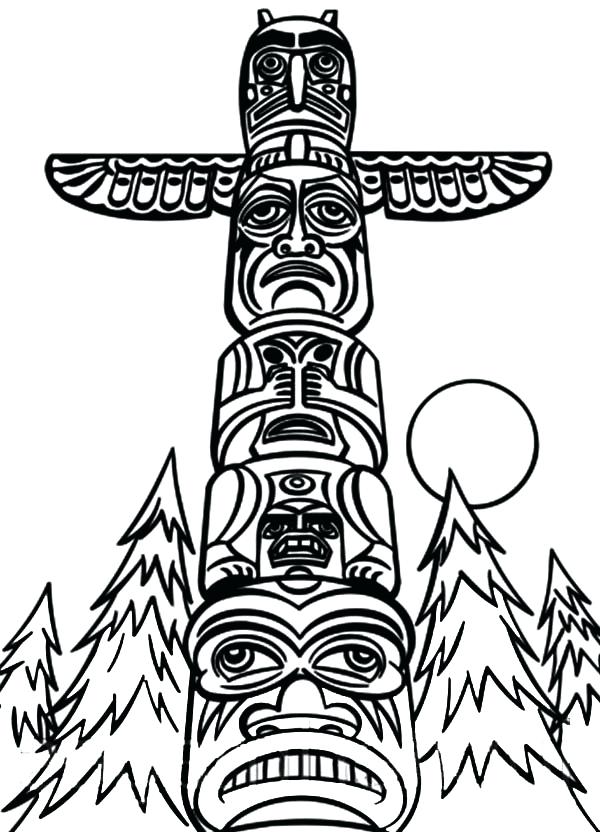 600x832 Goose Drawing Totem Pole For Free Download