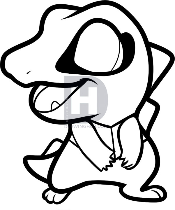601x720 How To Draw Chibi Totodile, Totodile, Step