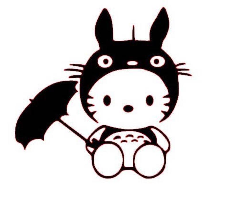 794x767 Hello Kitty My Neighbor Totoro Studio Ghibli Decal Sticker For Etsy