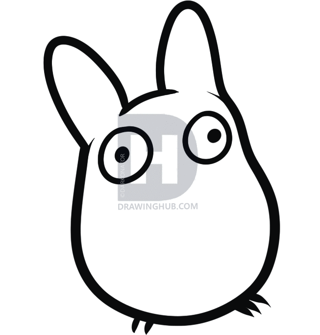 653x684 how to draw chu totoro, my neighbor totoro, step
