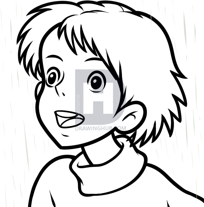 711x720 How To Draw Satsuki, My Neighbor Totoro, Step