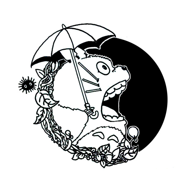 630x630 Totoro Blackampwhite