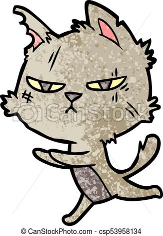 326x470 Tough Cartoon Cat Running