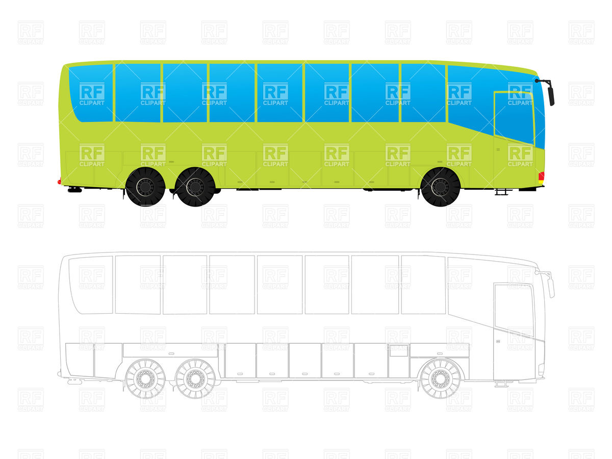 1200x900 Tour Bus In Colors And Outlines Vector Image Of Transportation
