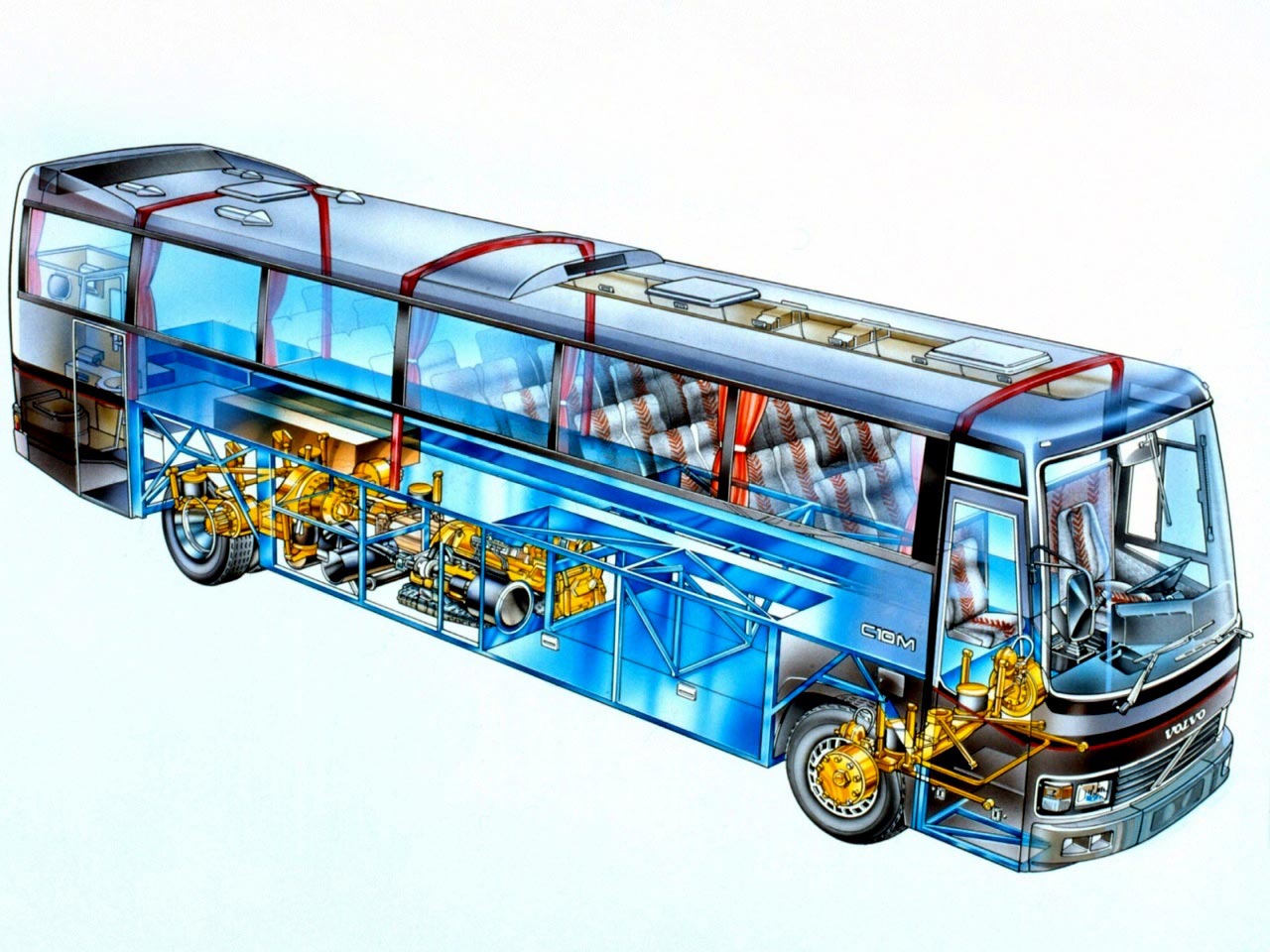 1280x960 volvo cutaway drawing in high quality