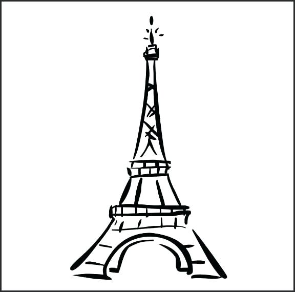 576x570 Eiffel Tower Black And White Drawing Rubensaavedra