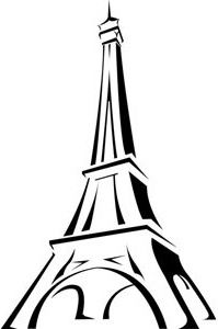 199x300 Eiffel Tower In France Line Art Vector Drawing Logo Vector