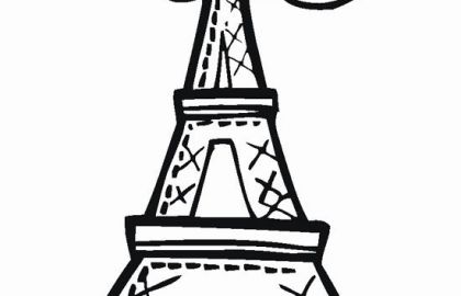420x270 Eiffel Tower Coloring Pages Or Coloriage Tour Eiffel Awesome