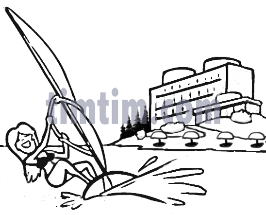 548x442 Free Drawing Of Windsurf Girl Bw From The Category Holidays
