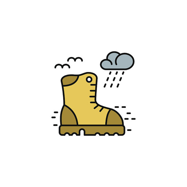 600x600 Modern Vector Symbol For Tourist Shoes Isolated On White Art Print