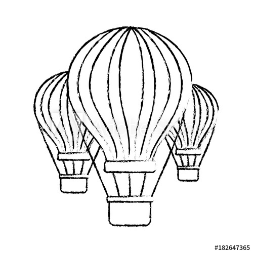 500x500 Three Airballoons Travel Recreation Tourism Sketch Vector