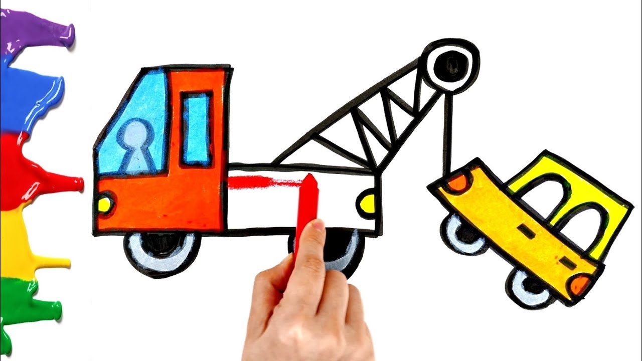 1280x720 tow truck coloring how to draw a tow truck for kids and toddlers