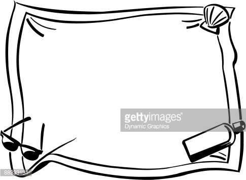 485x354 Beach Towel Clipart Black And White