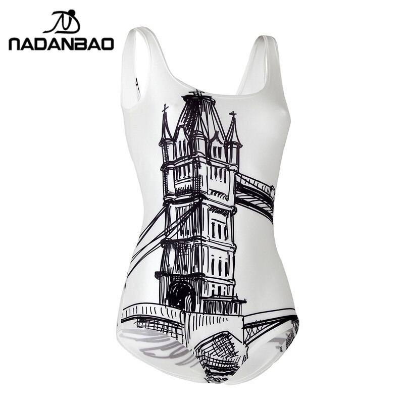 800x800 New Brand One Piece Swimsuit Wear Draw Tower Bridge Swimwear