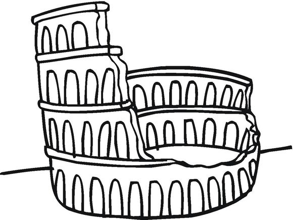 580x435 How To Draw The Colosseum For Kids