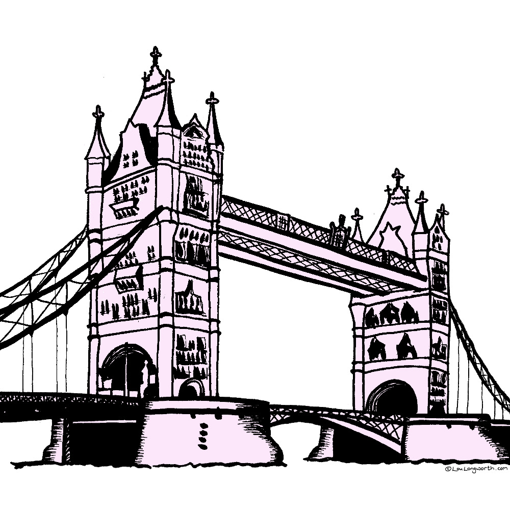 1000x1000 Tower Bridge Pink