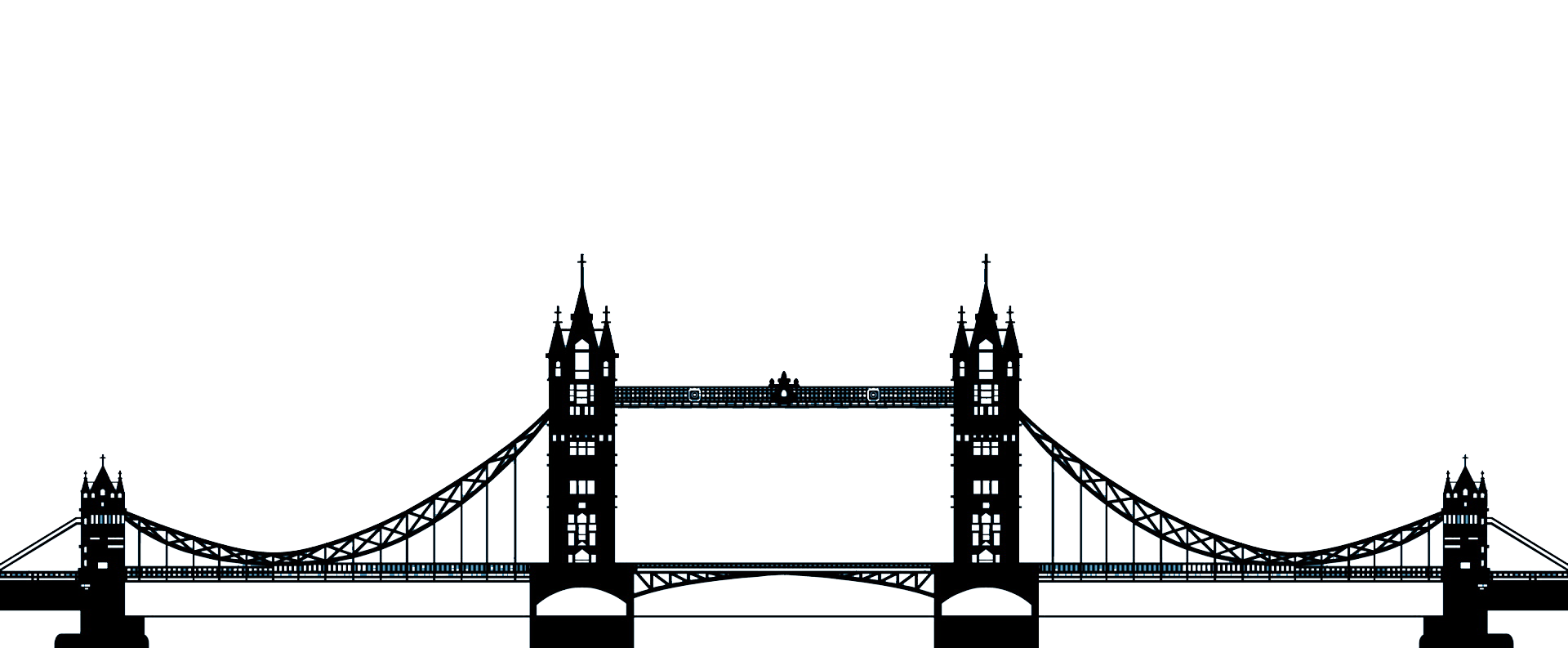 1920x793 Silhouette Drawing Bridge For Free Download