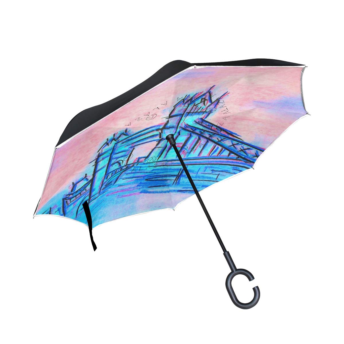 1200x1200 Reverse Folding Umbrella, Tower Bridge London