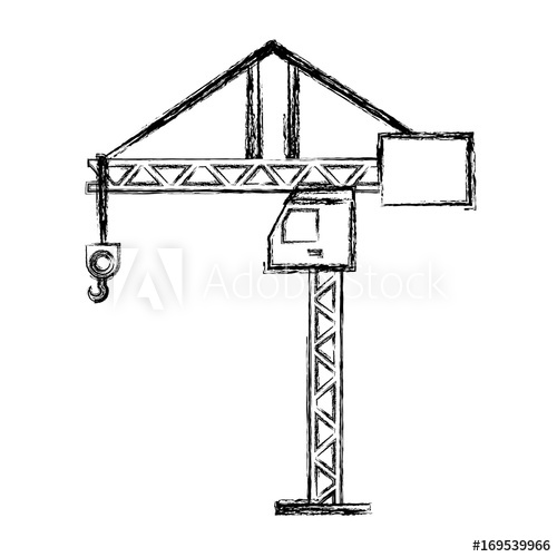 500x500 Tower Crane Symbol Icon Vector Illustration Graphic Design