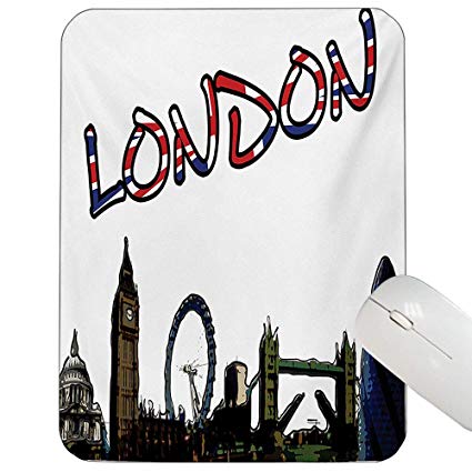 425x425 London Mouse Pad Custom Cartoon Drawing Style Famous