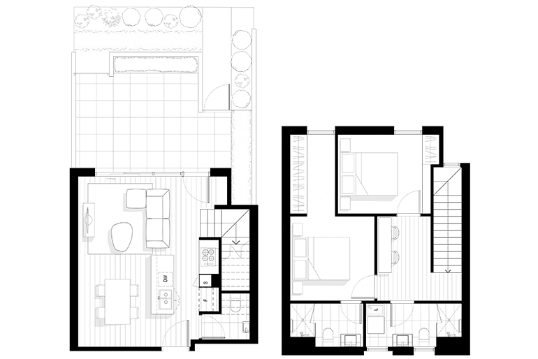 770x514 duplex townhouse