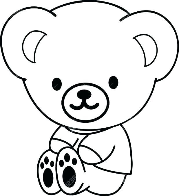 618x674 Teddy Bear Outline