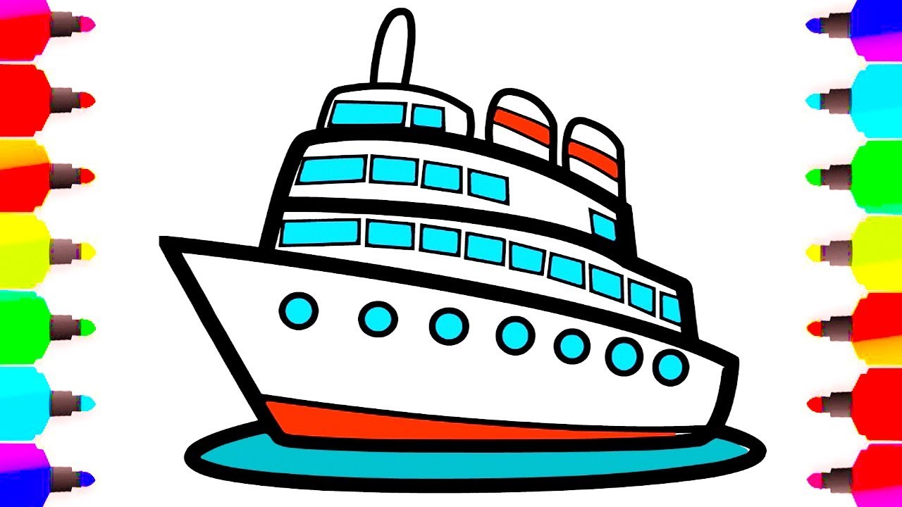 1280x720 How To Draw Coloring Ship For Kids Drawing And Coloring Pages