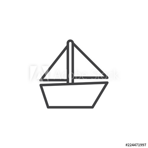 500x500 Sailboat Toy Outline Icon Linear Style Sign For Mobile Concept