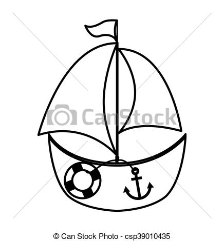 436x470 Ship Boat Toy Kids Vector Illustration Design