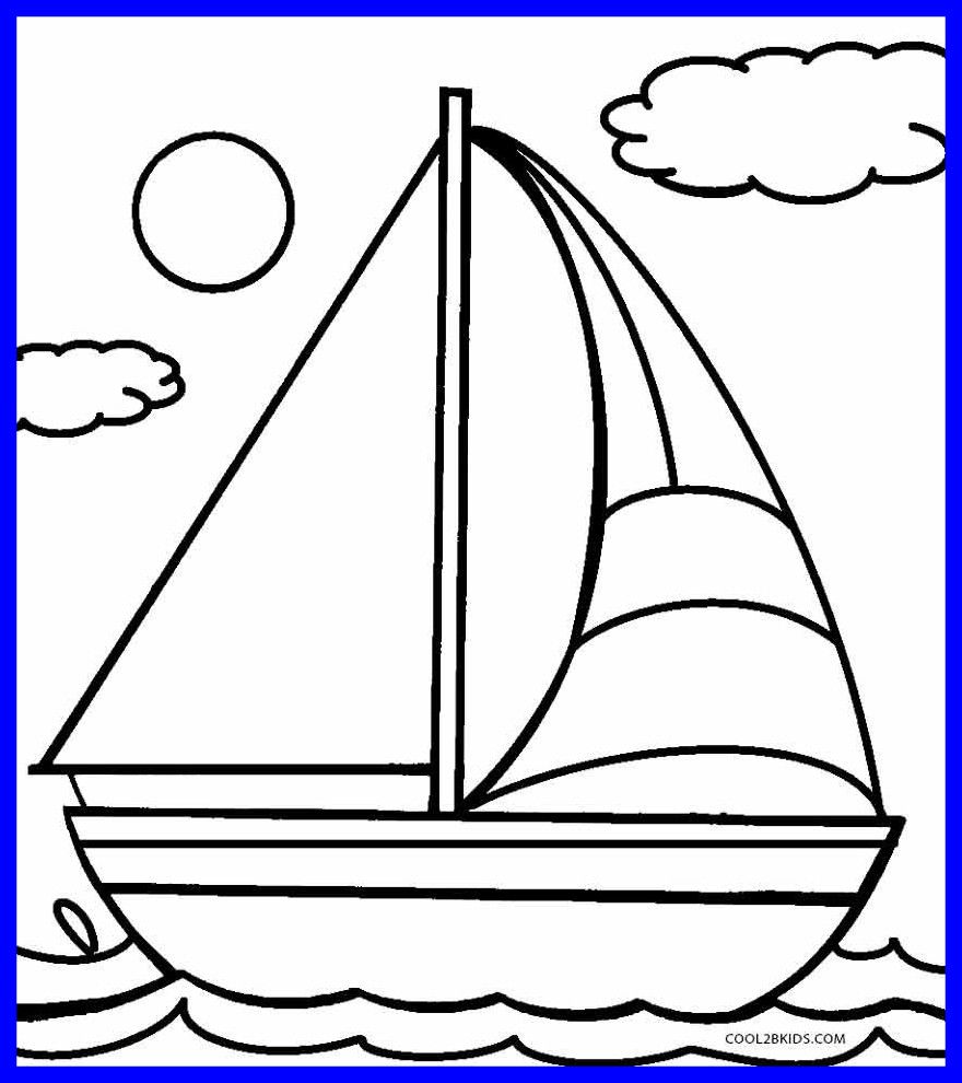 880x990 Simple Boat Coloring Pages