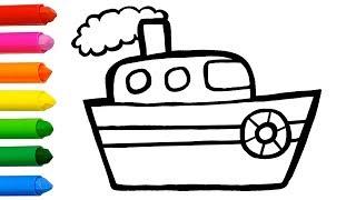 320x180 Skachat Drawing And Coloring A Boat Ship For Kids Coloring Pages